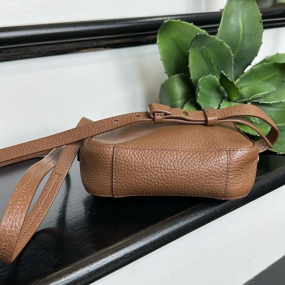 J.Crew Genuine Leather Crossbody Shoulder Purse Saddle Brown Pebbled - Picture 6 of 8